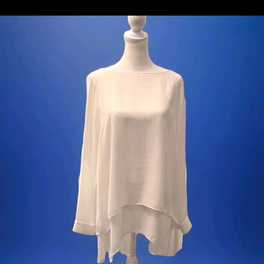 White House Black Market Tunic Blouse Womens 10